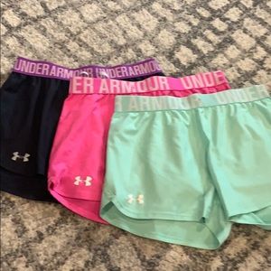3 pair Under Armour sports shorts size small
